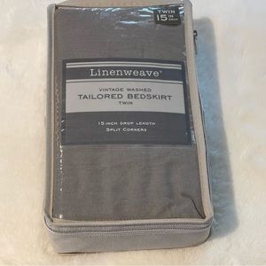 NWT- Linenweave Gray Twin bedskirt